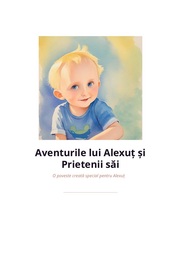 Coperta cărții: „Aventurile lui Alexuț și Prietenii săi”